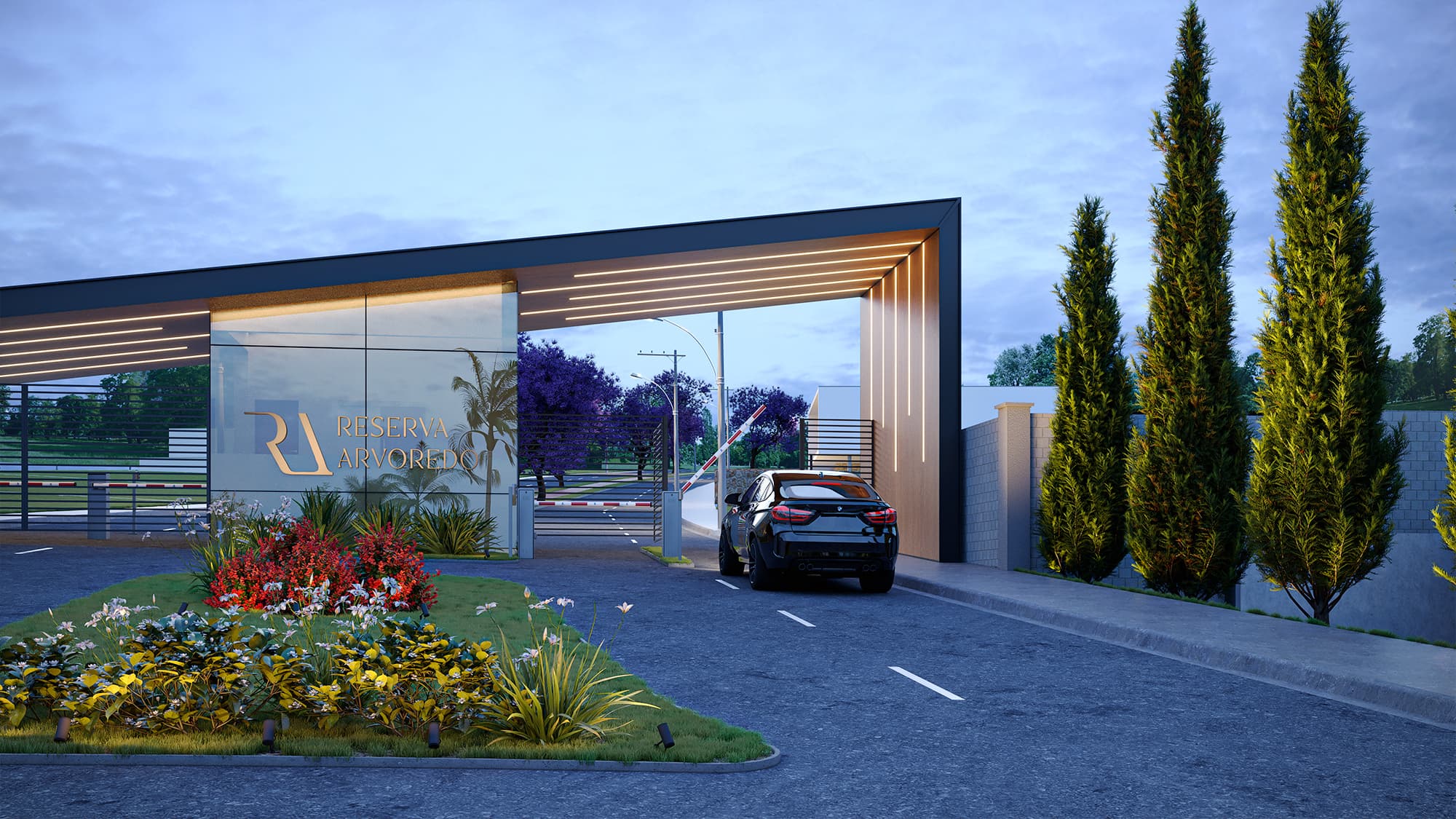 Carro entrando na portaria